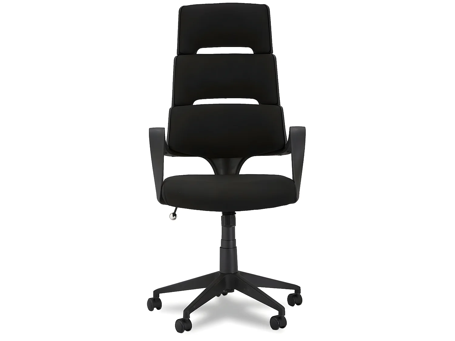Chaise de bureau ergonomique Domo - Réglable en hauteur - Pivotant - Inclinable - Tissu et métal - Noir