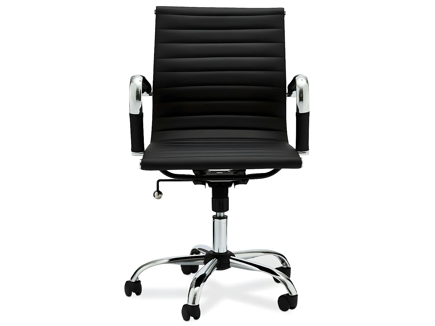 Chaise de bureau ergonomique Designo - Réglable en hauteur - Pivotant - Inclinable - Simili et métal - Noir
