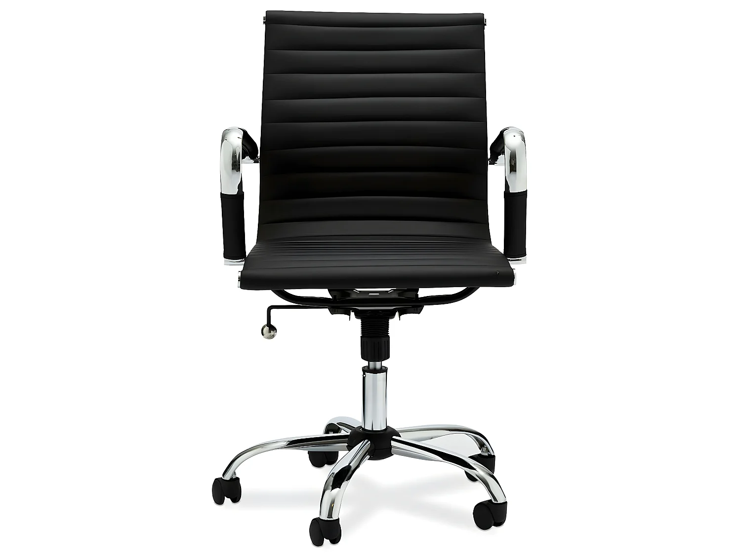 Chaise de bureau ergonomique Designo - Réglable en hauteur - Pivotant - Inclinable - Simili et métal - Noir