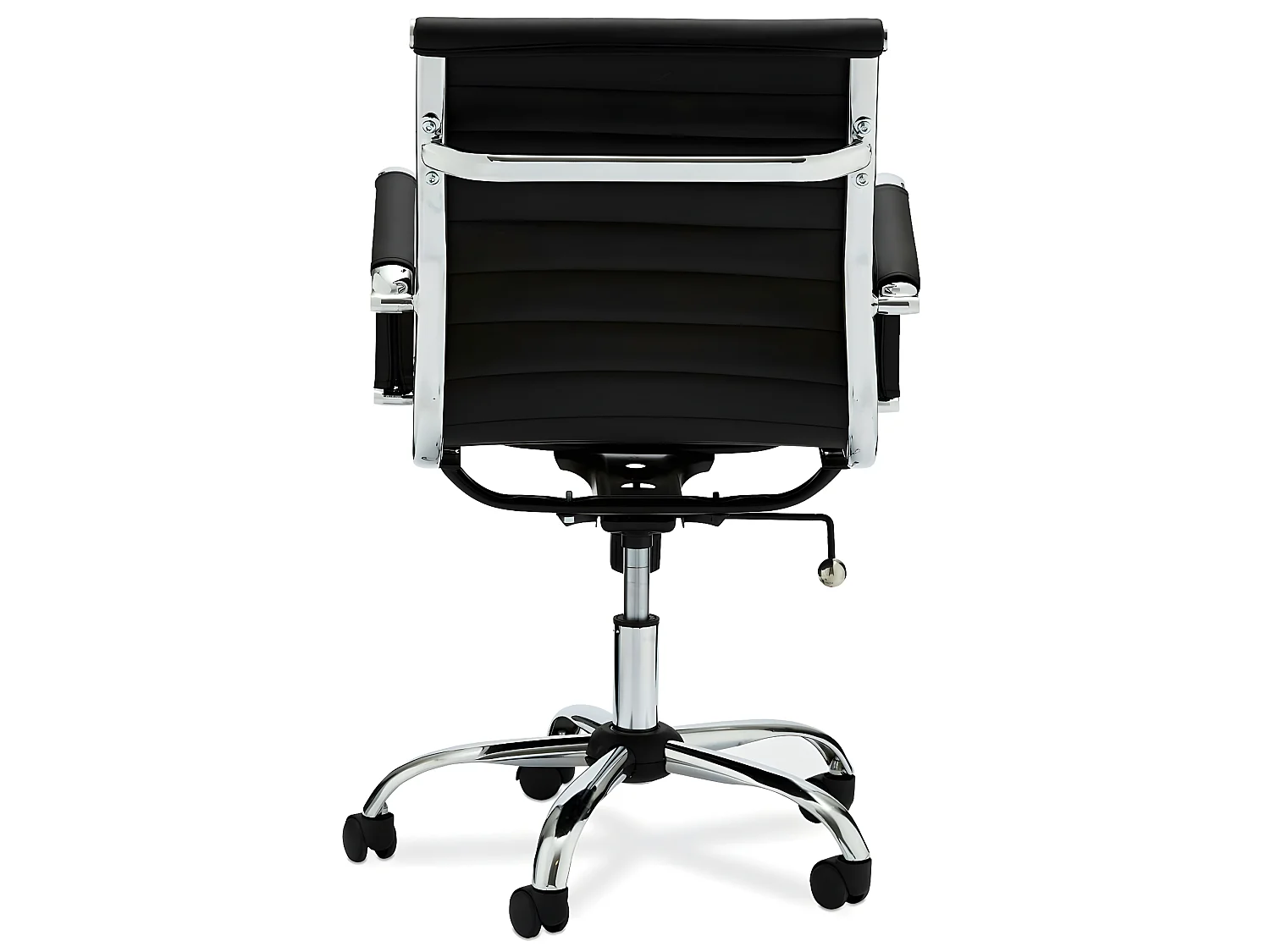 Chaise de bureau ergonomique Designo - Réglable en hauteur - Pivotant - Inclinable - Simili et métal - Noir