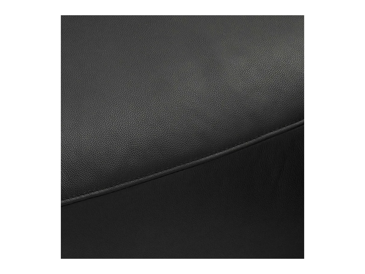 Canapé d'angle droit électrique Alexa - 3 places - Cuir - Noir