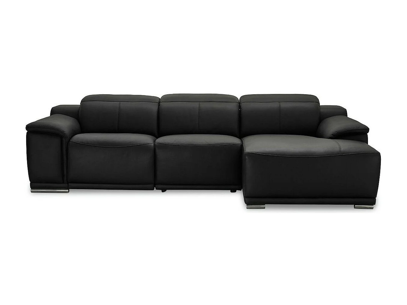 Driezits elektrische moduleerbare relaxbank Alexa - Leer - Zwart