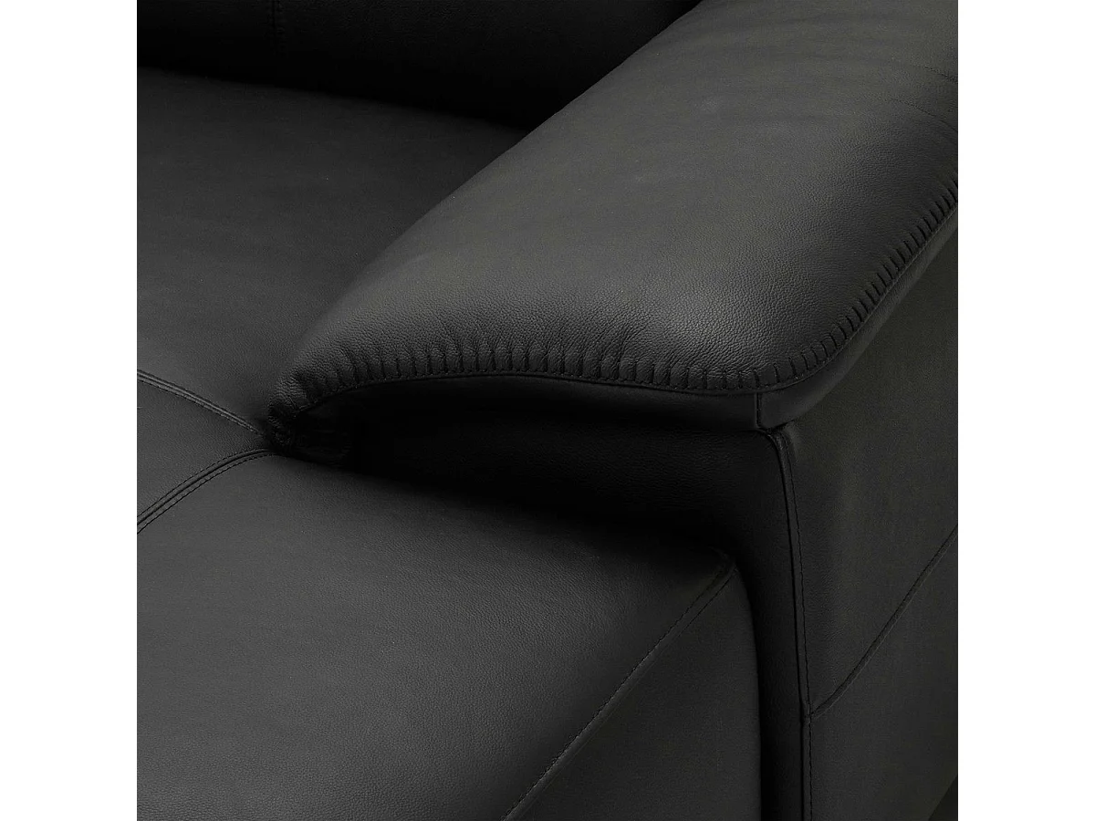 Canapé relax électrique Alexa - 2 places - Cuir - Noir