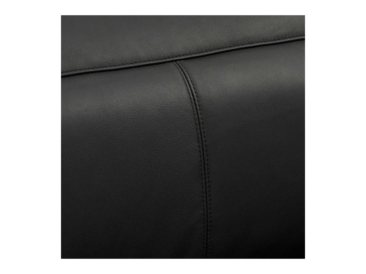 Canapé d'angle gauche électrique Alexa - 3 places - Cuir - Noir