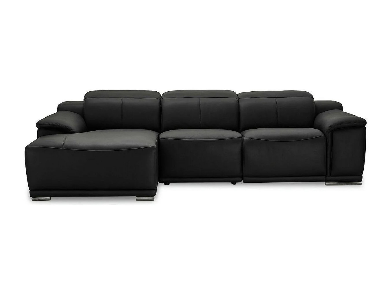 Driezits elektrische moduleerbare relaxbank Alexa - Leer - Zwart