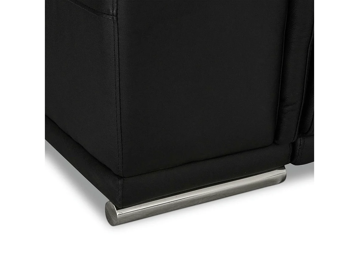 Driezits elektrische moduleerbare relaxbank Alexa - Leer - Zwart