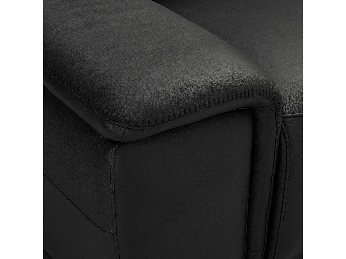 Driezits elektrische moduleerbare relaxbank Alexa - Leer - Zwart