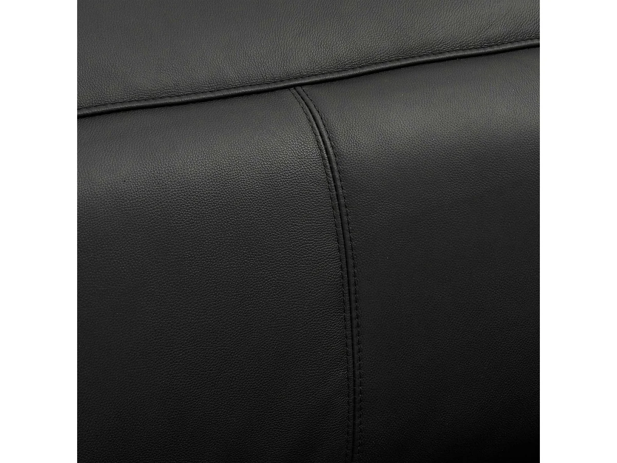 Driezits elektrische moduleerbare relaxbank Alexa - Leer - Zwart