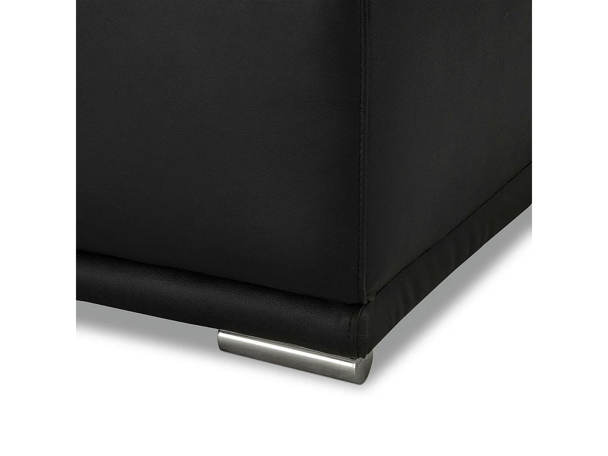 Canapé panoramique gauche électrique Alexa - 6 places - Cuir - Noir