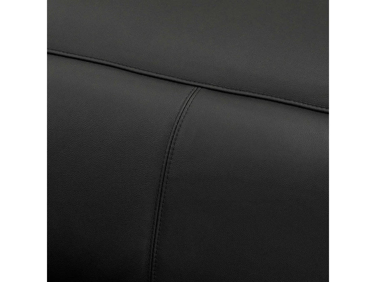 Canapé panoramique gauche électrique Alexa - 6 places - Cuir - Noir