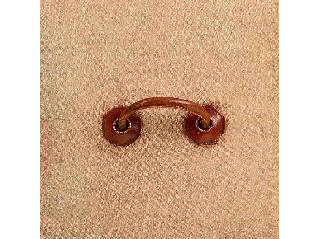 Pufe em tecido e pele 45x45x45h cm