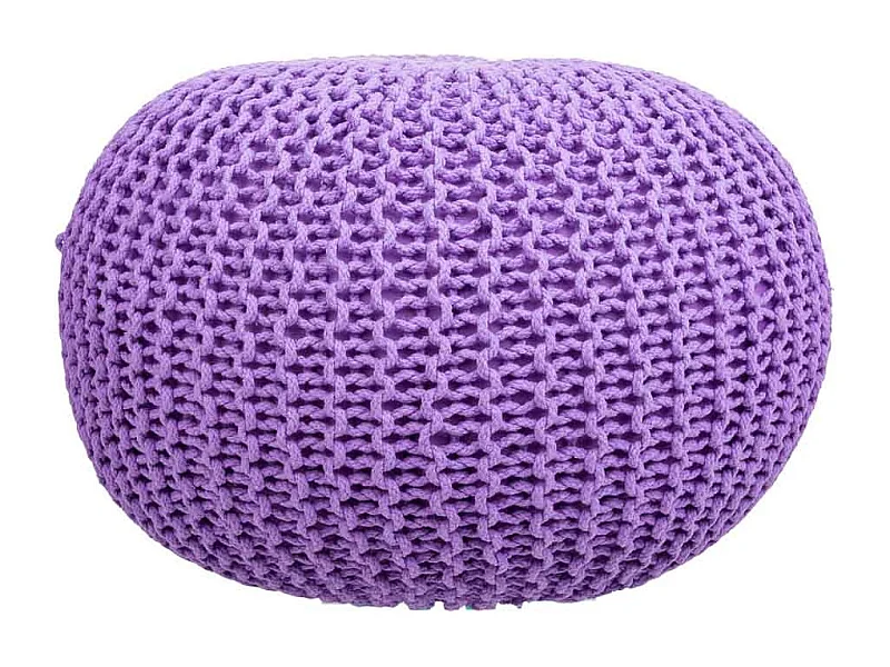 Puff de algodão trançado violeta 45x45x30