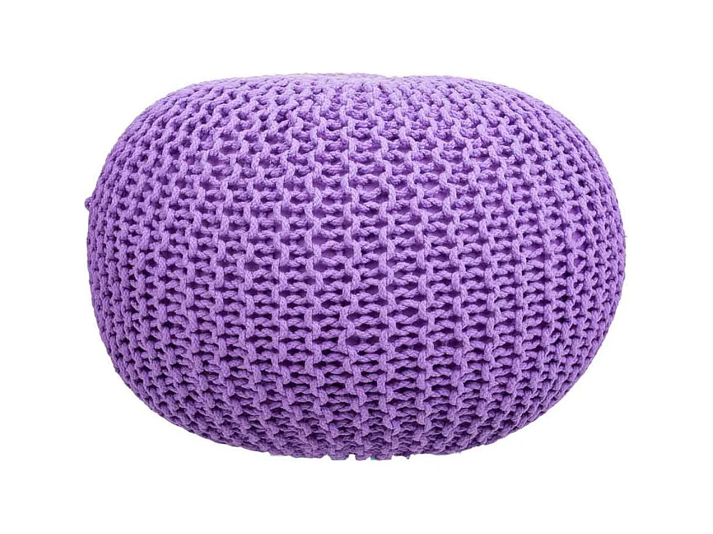 Puf in cotone intrecciato viola 45x45x30h