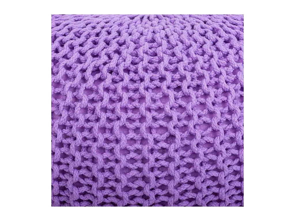 Puf in cotone intrecciato viola 45x45x30h