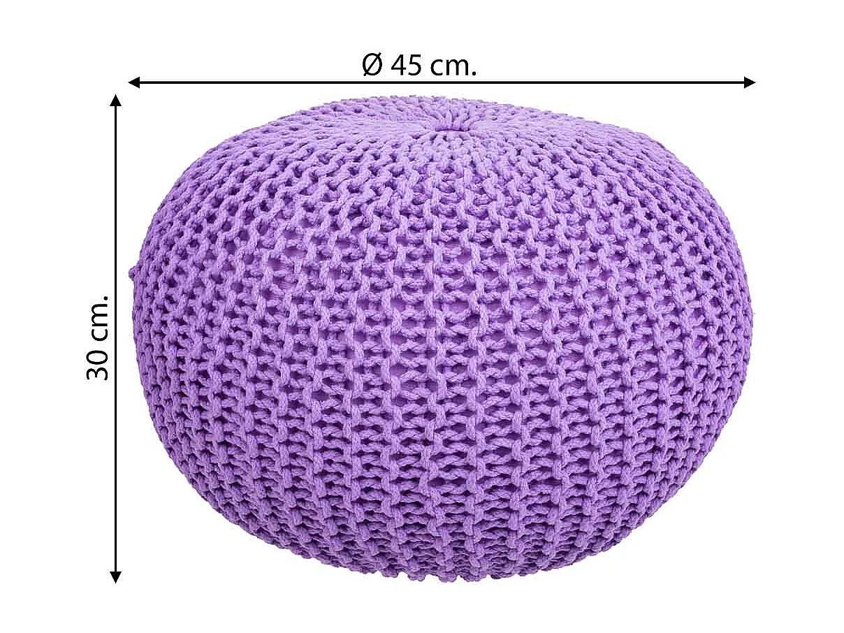 Pouf en coton tressé 45x45x30h