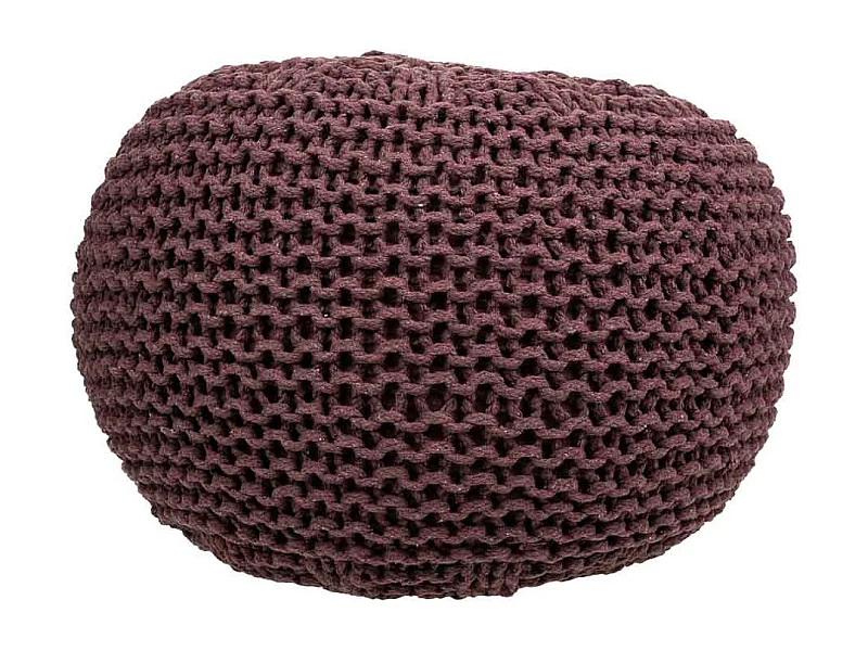 Brauner geflochtener Baumwoll-Puff 40x40x30h cm