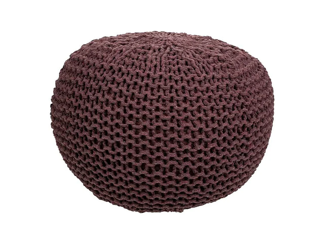 Puff de algodón trenzado marrón 40x40x30