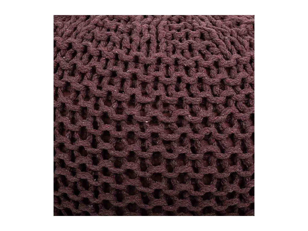 Puff de algodón trenzado marrón 40x40x30