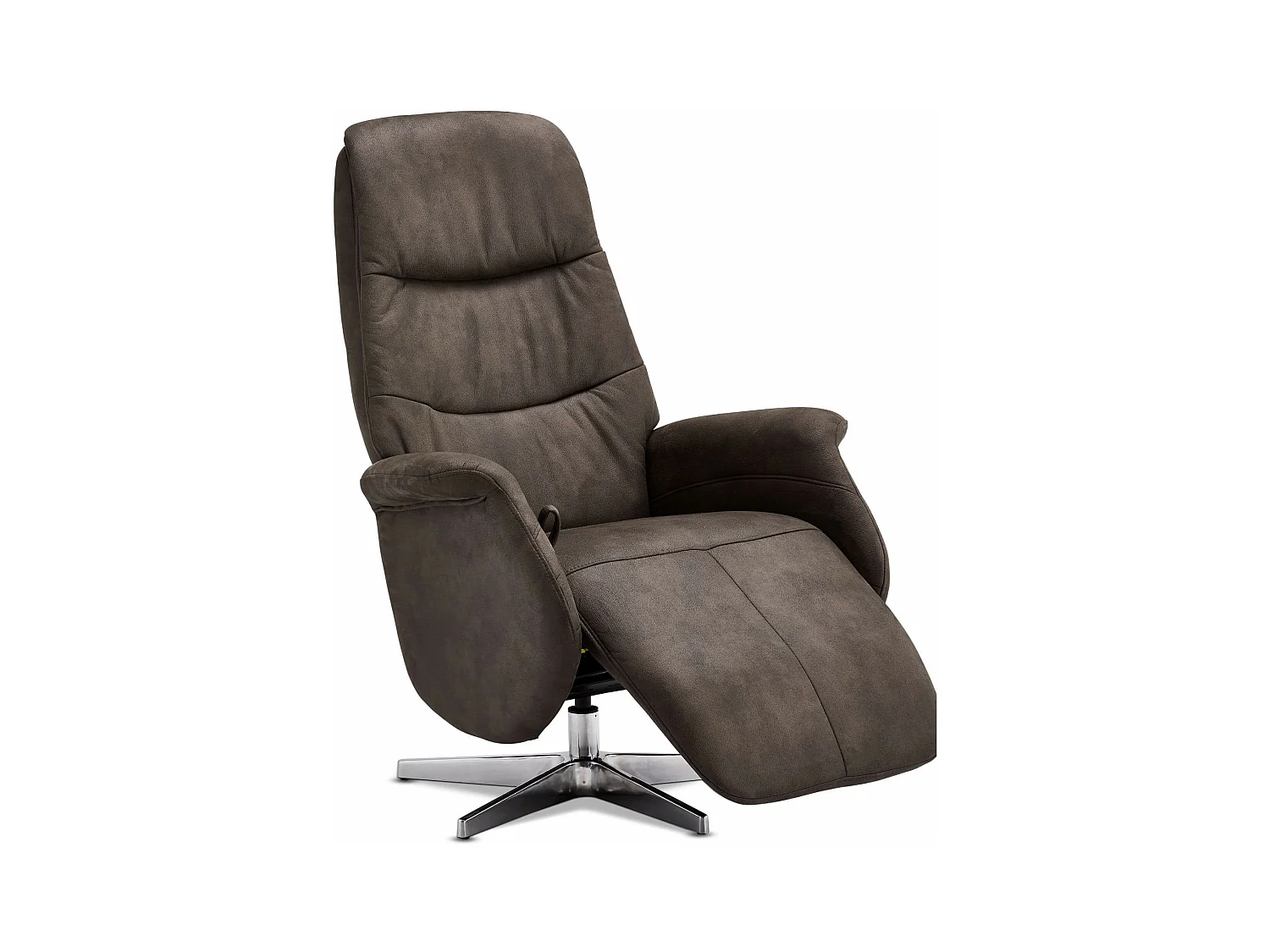 Handmatige relaxfauteuil Delta - Stof & metaal - Bruin