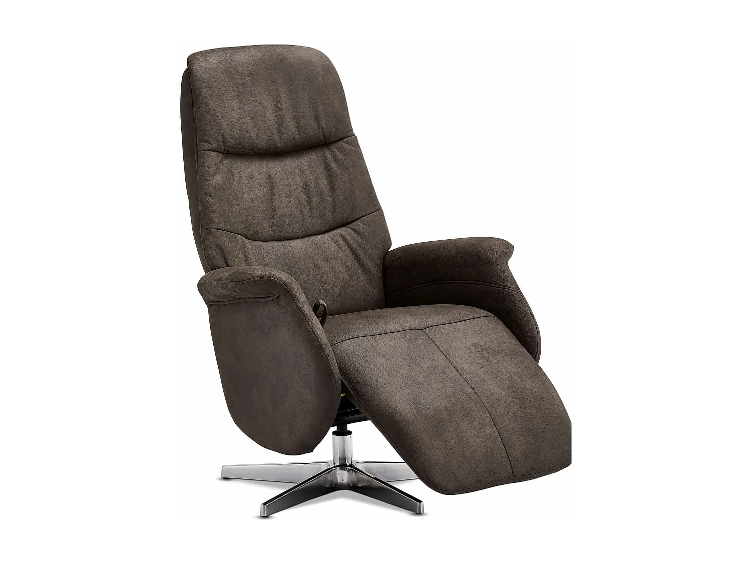 Handmatige relaxfauteuil Delta - Stof & metaal - Bruin