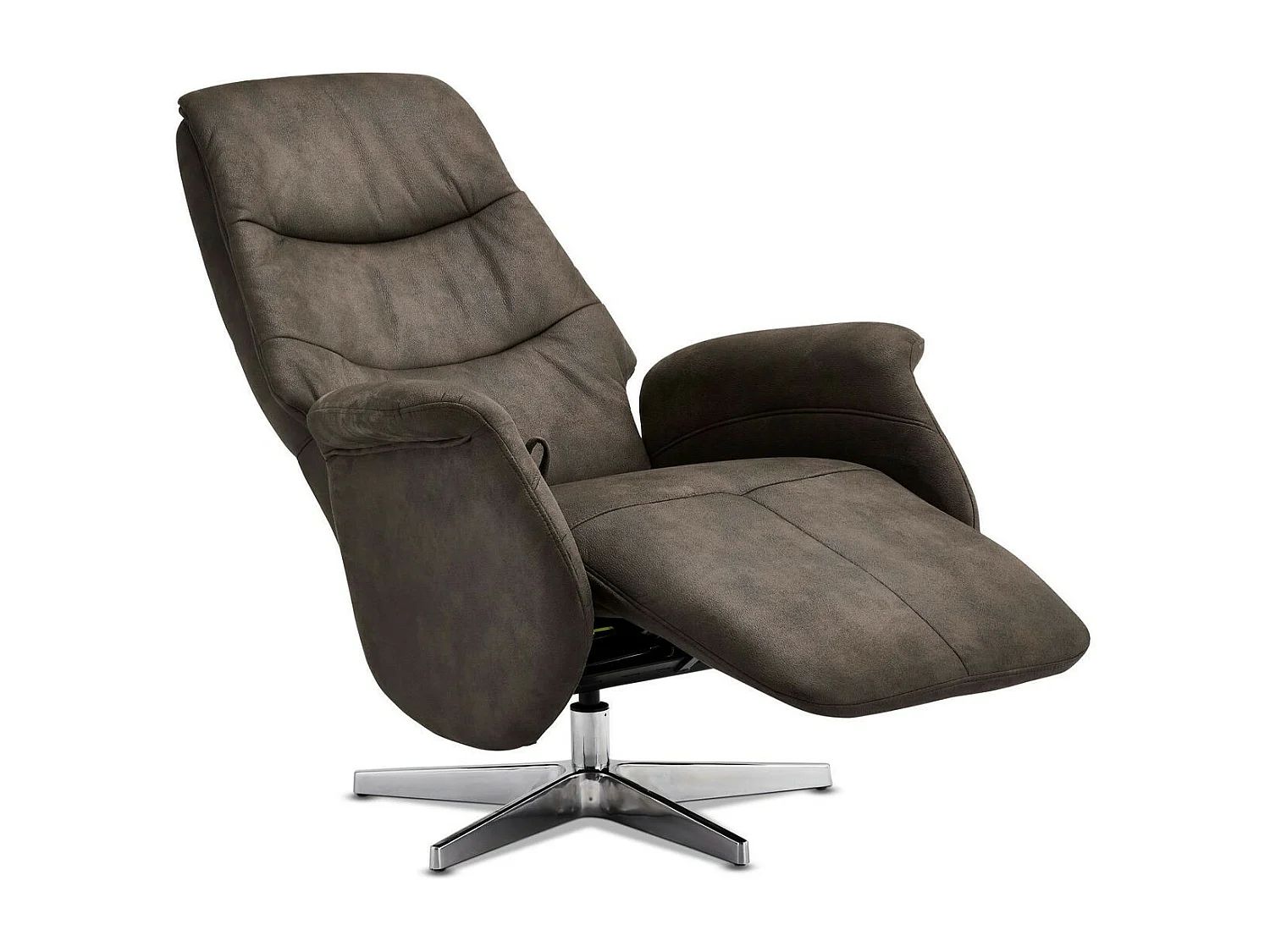 Handmatige relaxfauteuil Delta - Stof & metaal - Bruin