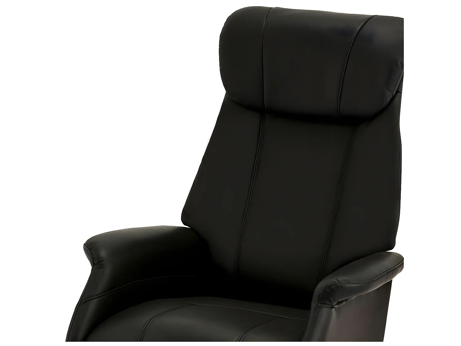 Elektrische relaxfauteuil Bonanza - Leer & metaal - Zwart