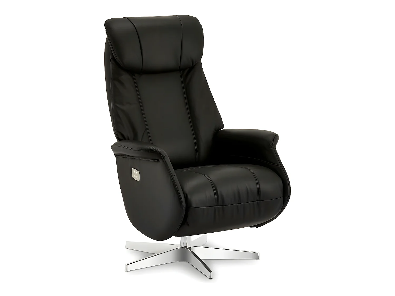 Fauteuil relax électrique Bonanza - Cuir et métal - Noir