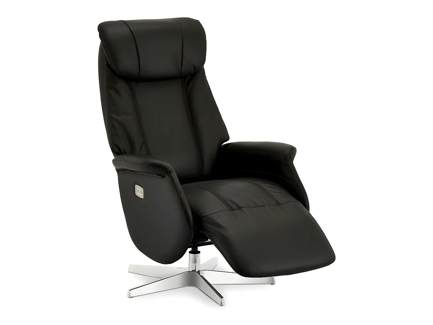 Fauteuil relax électrique Bonanza - Cuir et métal - Noir