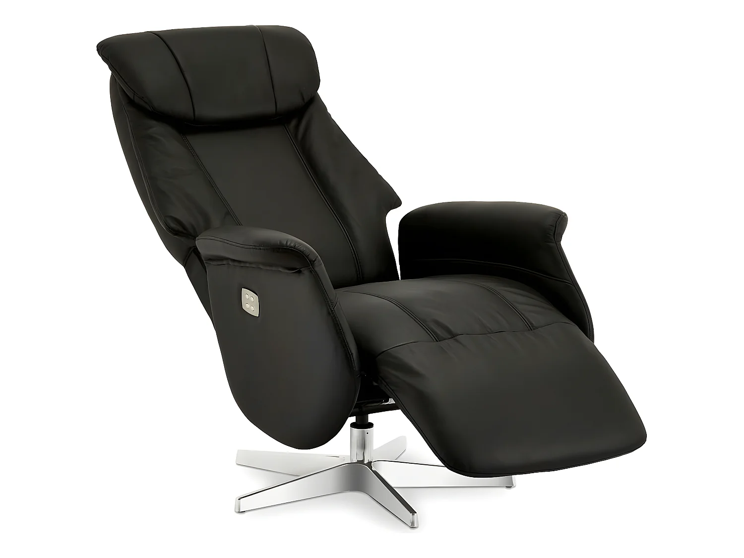 Fauteuil relax électrique Bonanza - Cuir et métal - Noir