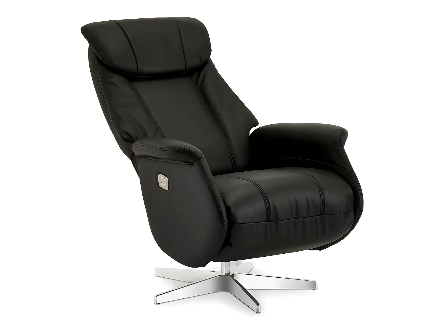 Fauteuil relax électrique Bonanza - Cuir et métal - Noir