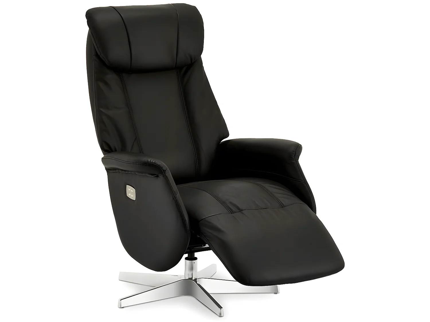 Fauteuil relax électrique Bonanza - Cuir et métal - Noir