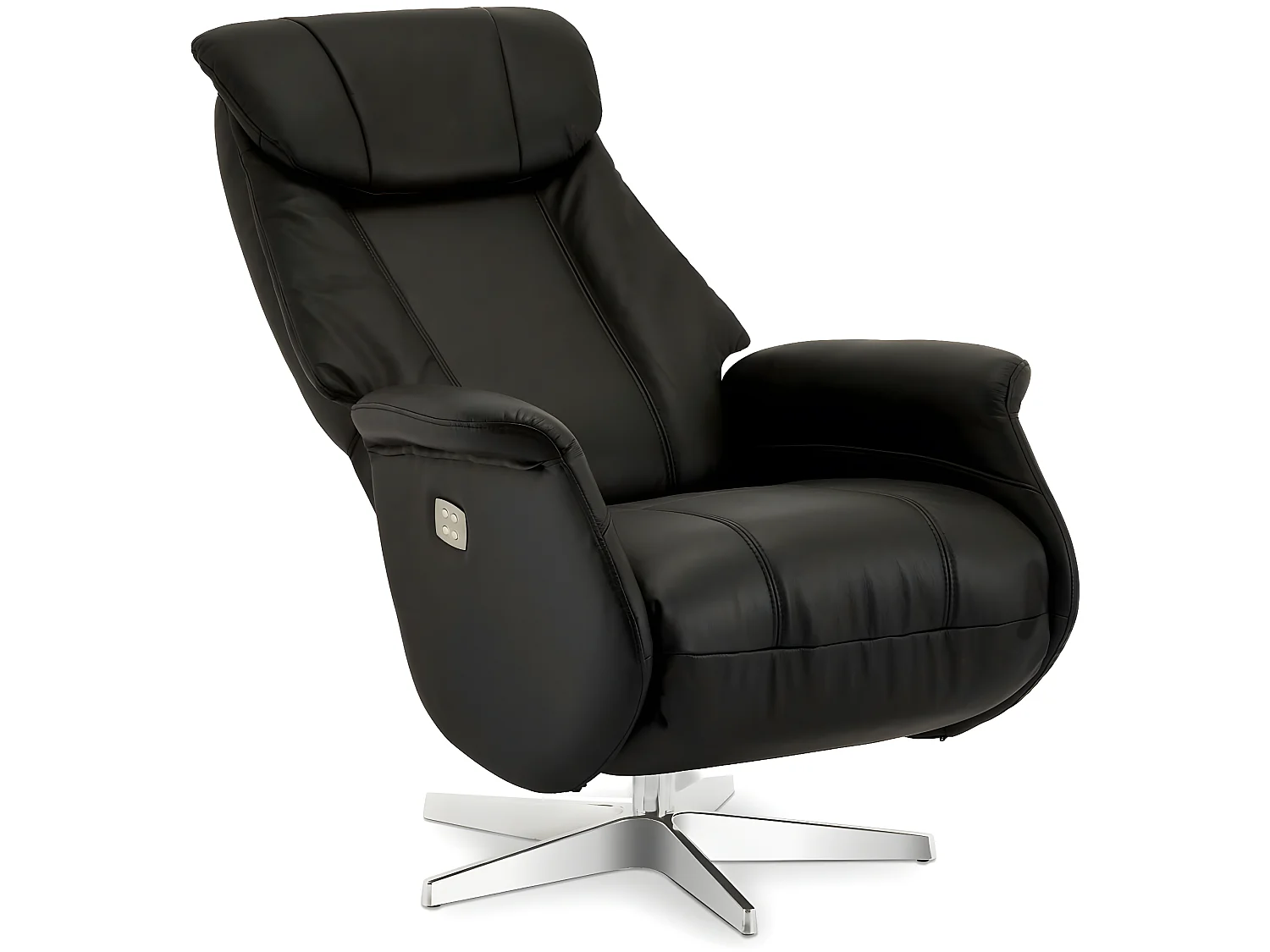 Fauteuil relax électrique Bonanza - Cuir et métal - Noir