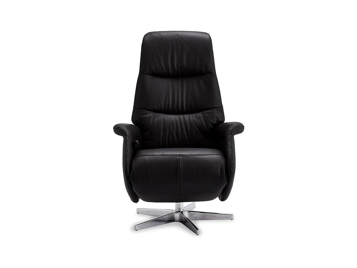 Handmatige relaxfauteuil Delta - Leer & metaal - Zwart