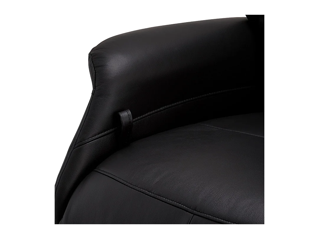 Handmatige relaxfauteuil Delta - Leer & metaal - Zwart