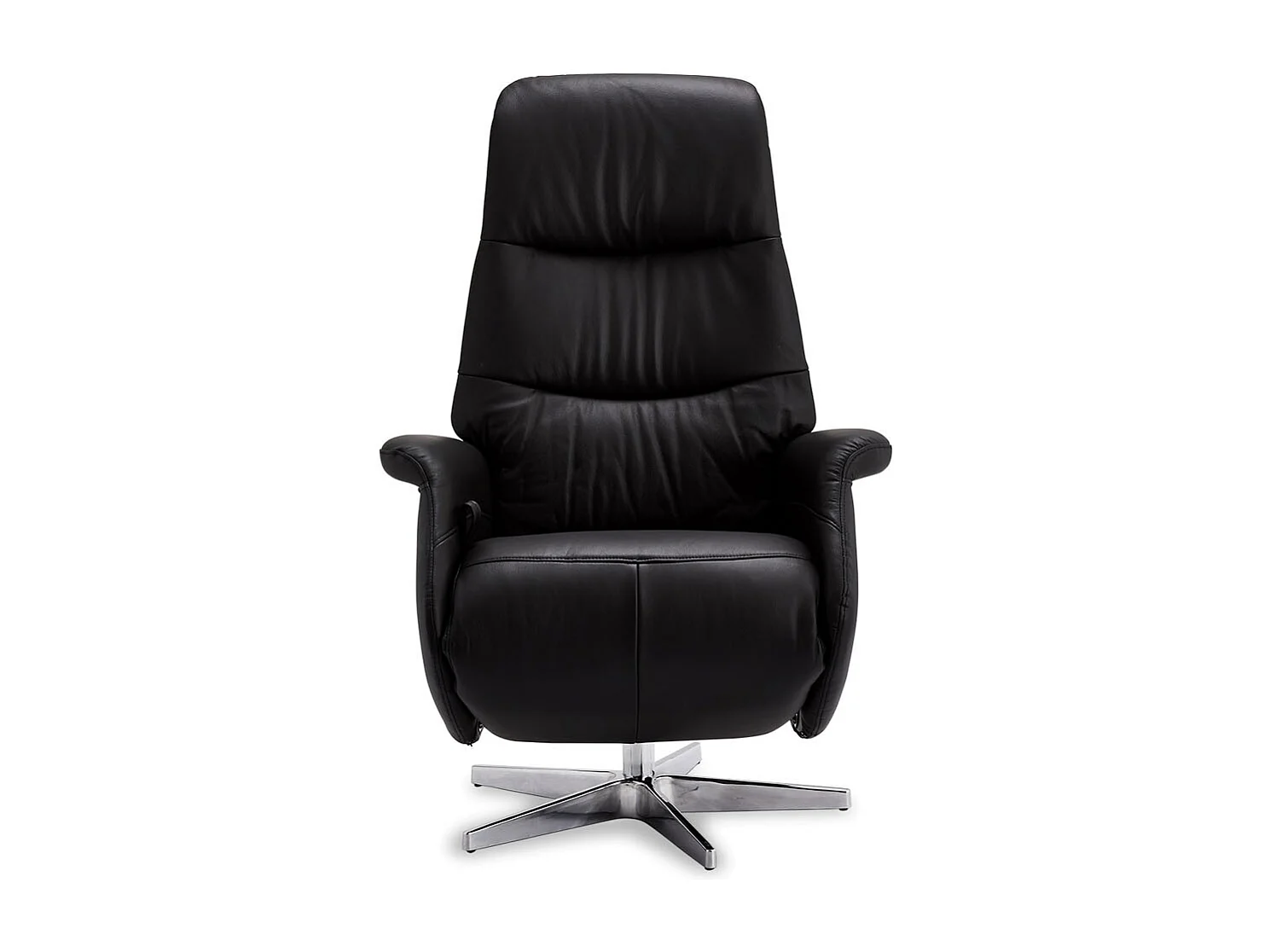 Relaxsessel Fernsehsessel Delta - Leder & Metall - Schwarz