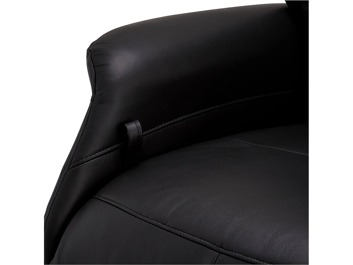 Handmatige relaxfauteuil Delta - Leer & metaal - Zwart