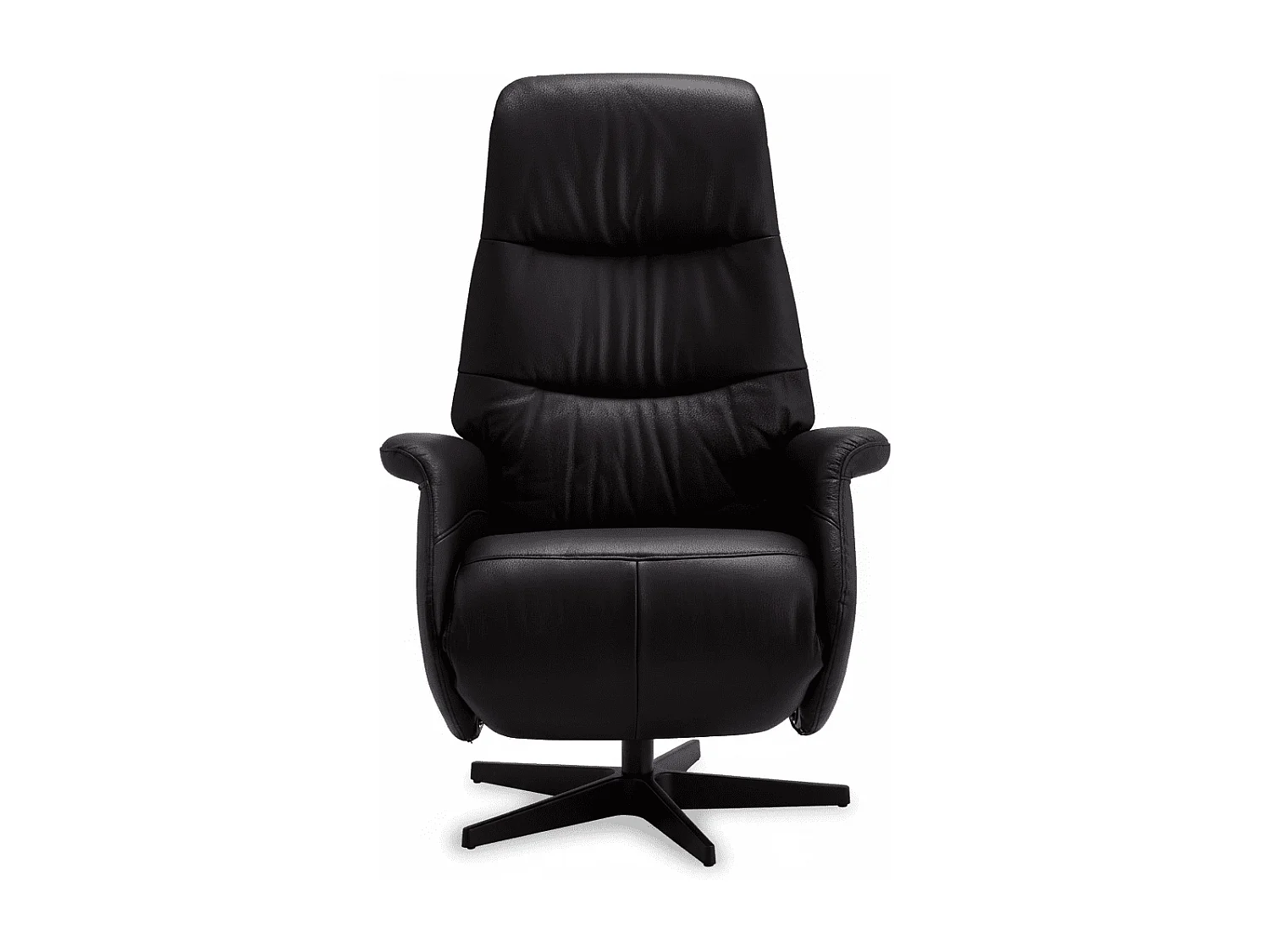 Handmatige relaxfauteuil Delta - Leer & metaal - Zwart