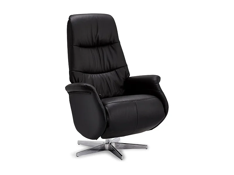 Relaxsessel Fernsehsessel Delta - Leder & Metall - Schwarz