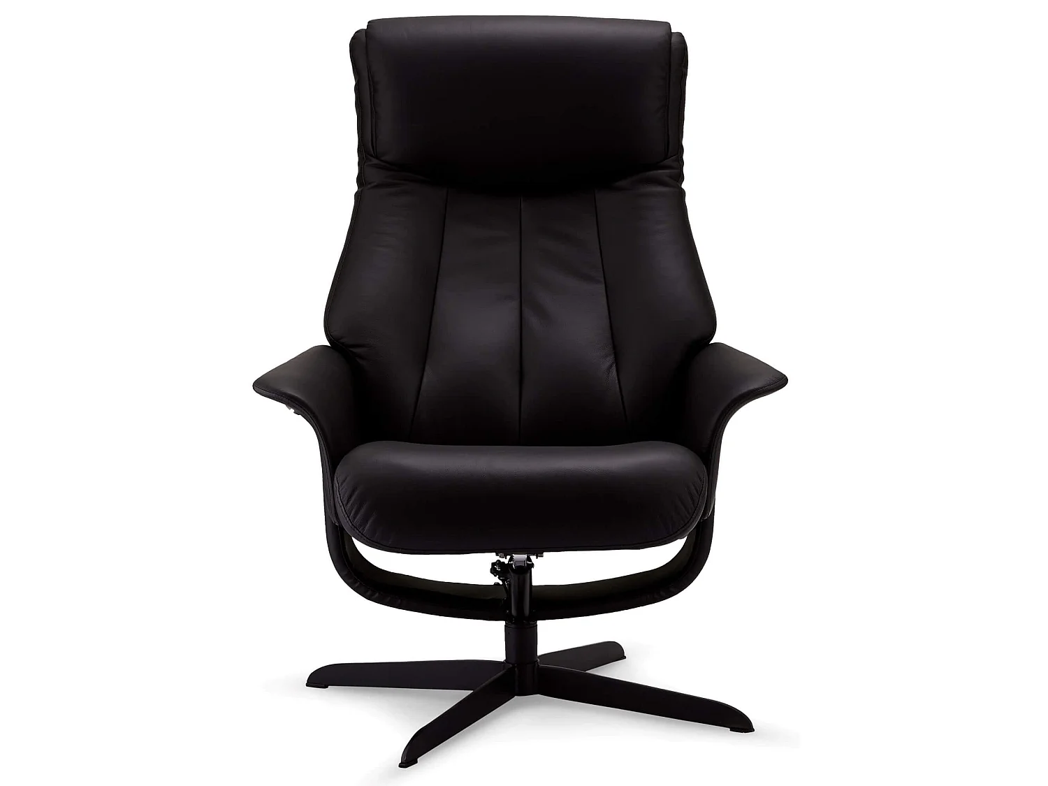 Fauteuil Relax Avec Repose-pied Bilbao Noir Cuir, PVC