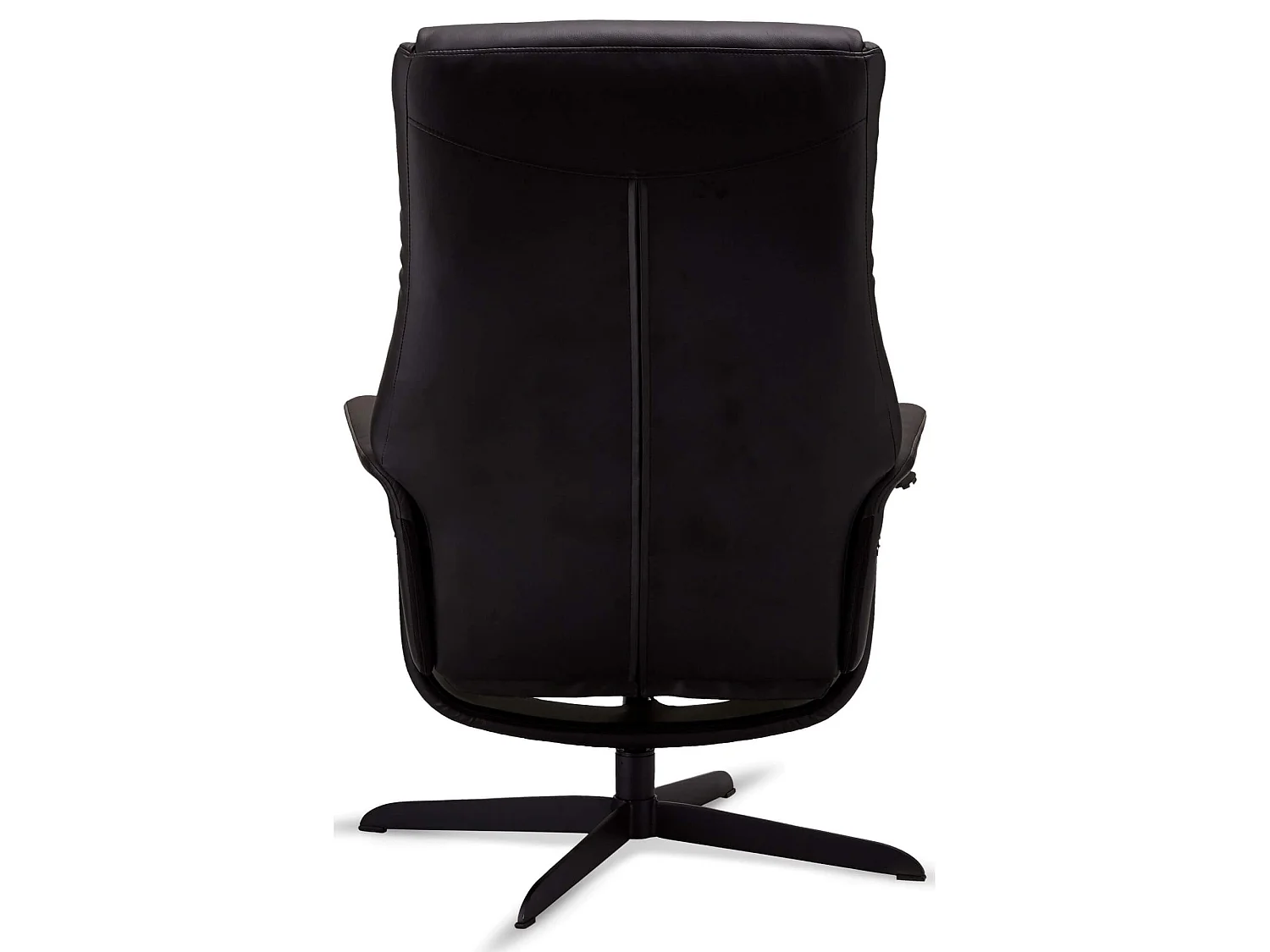 Fauteuil Relax Avec Repose-pied Bilbao Noir Cuir, PVC