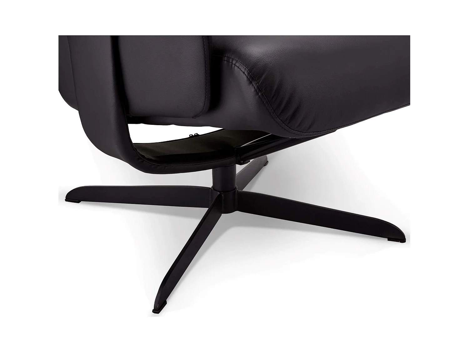 Fauteuil Relax Avec Repose-pied Bilbao Noir Cuir, PVC