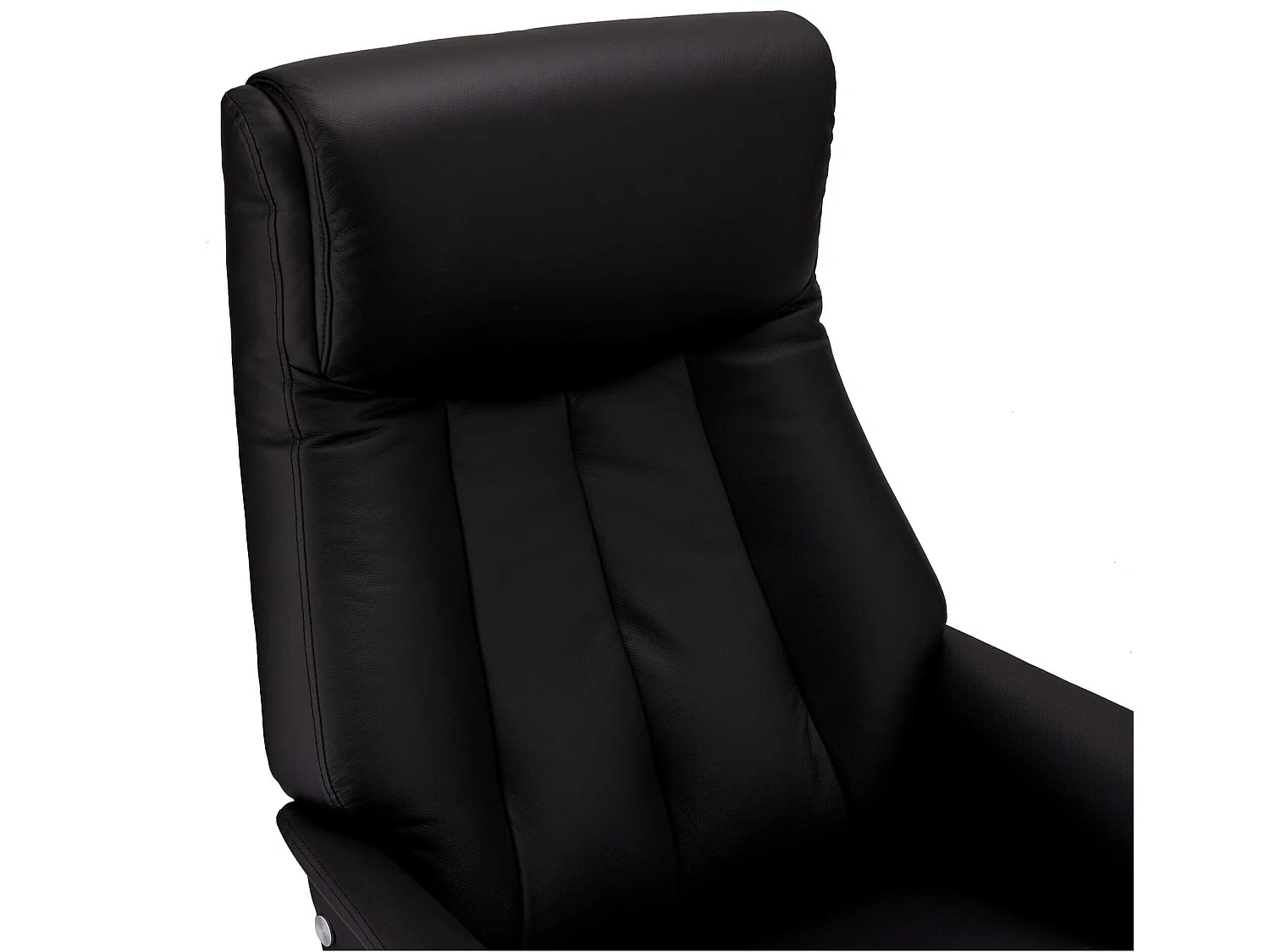 Fauteuil Relax Avec Repose-pied Bilbao Noir Cuir, PVC