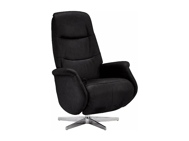 Handmatige relaxfauteuil Delta - Stof & metaal - Zwart