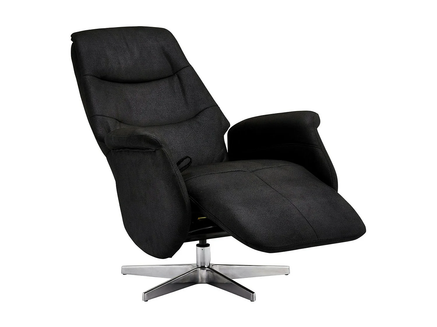 Handmatige relaxfauteuil Delta - Stof & metaal - Zwart