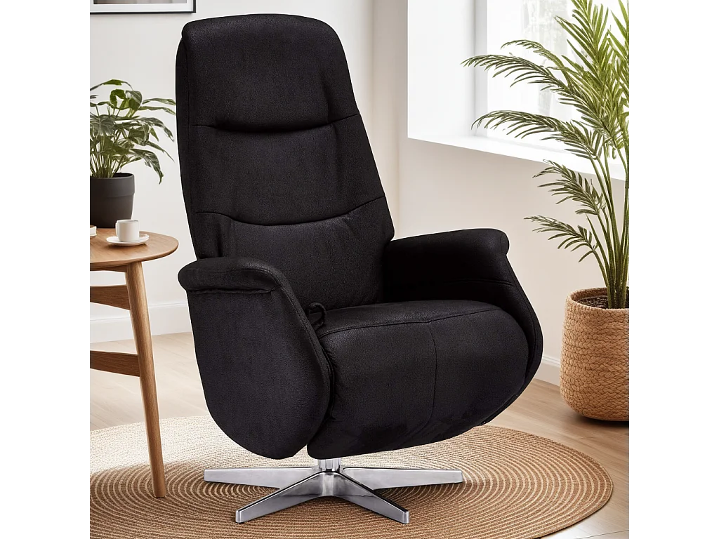 Fauteuil relax Delta - Tissu et métal - Noir