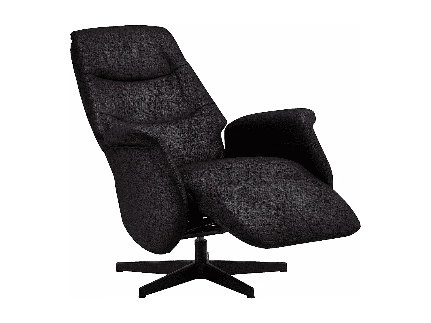 Handmatige relaxfauteuil Delta - Stof & metaal - Zwart