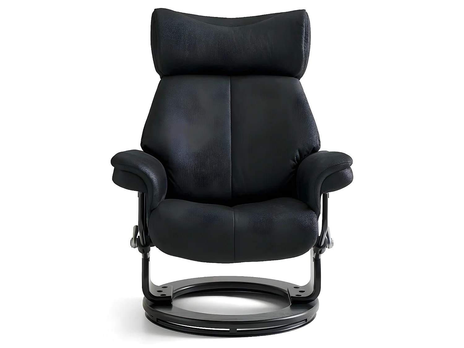 Fauteuil relax avec repose-pieds Toledo - Tissu et bois - Noir