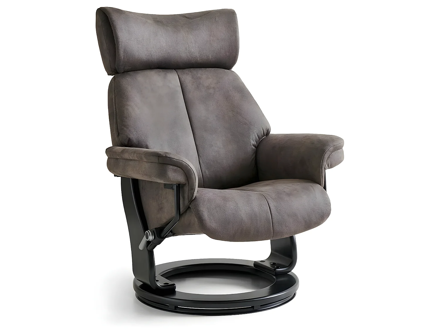 Fauteuil relax avec repose-pieds Toledo - Tissu et bois - Taupe