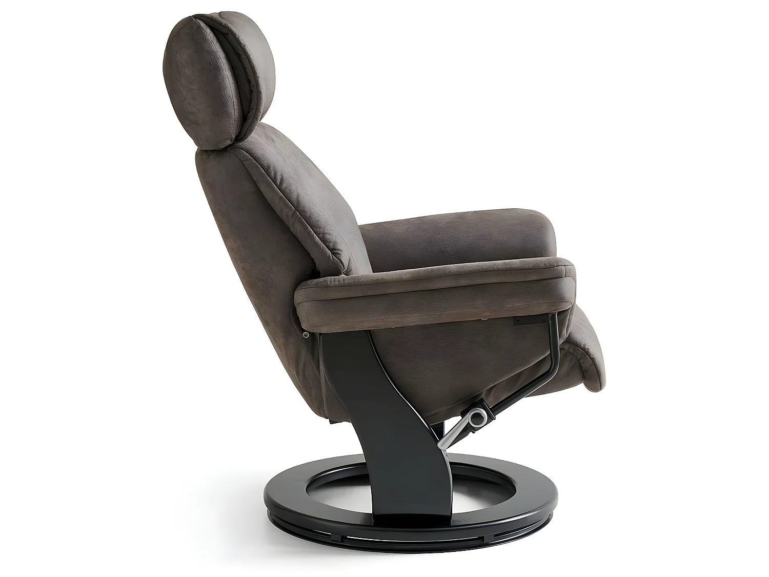 Fauteuil relax avec repose-pieds Toledo - Tissu et bois - Taupe