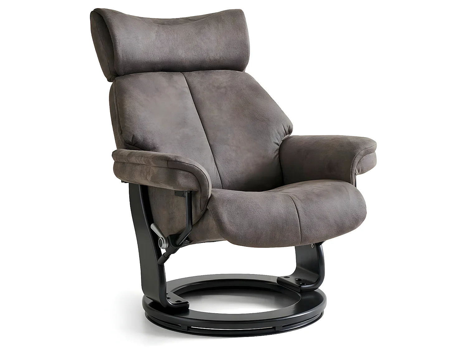 Fauteuil relax avec repose-pieds Toledo - Tissu et bois - Taupe